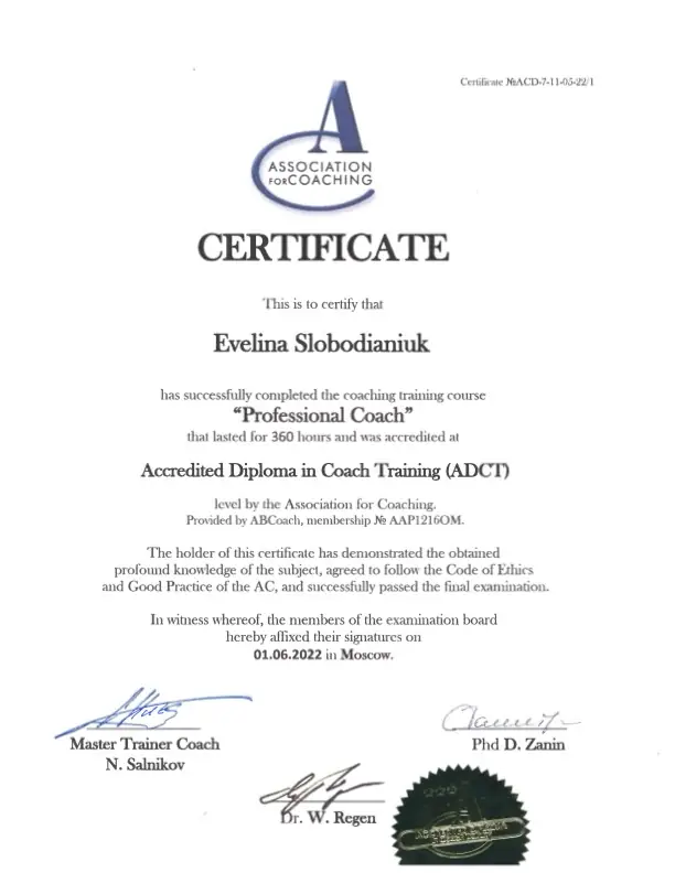 Professional Coach (ADCT)